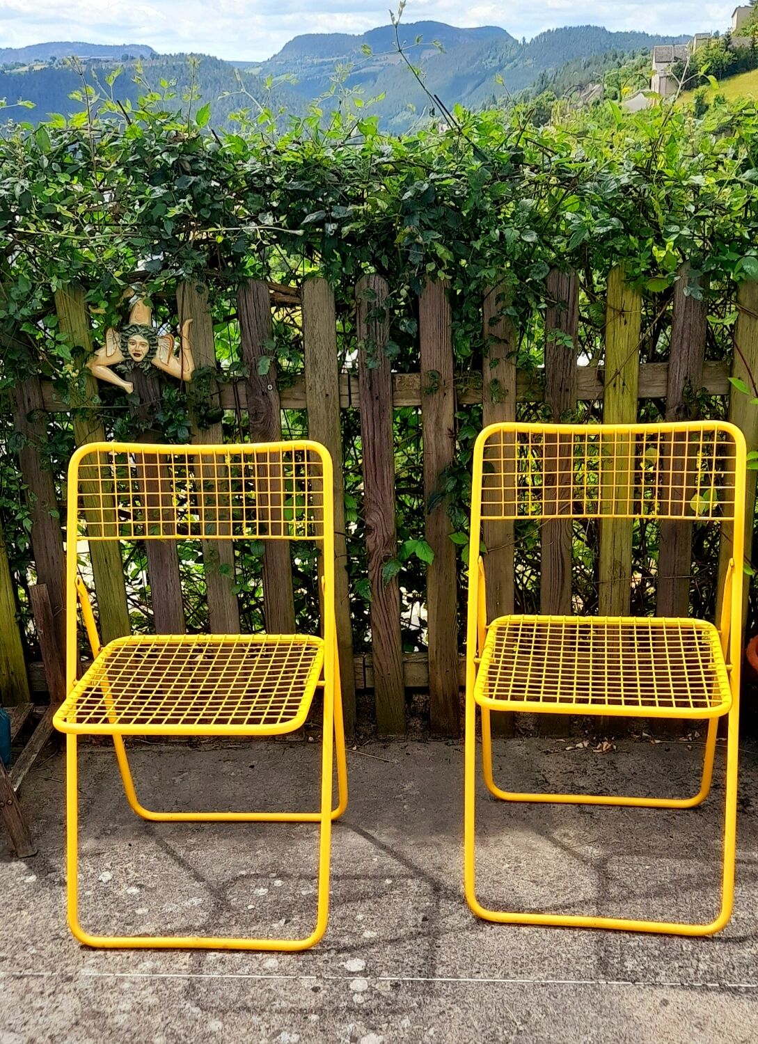 Pair of folding chairs Ted Net N.Gamelgaard 80s