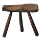Milking stool in solid wood, Folk art, Cévennes, around 1900