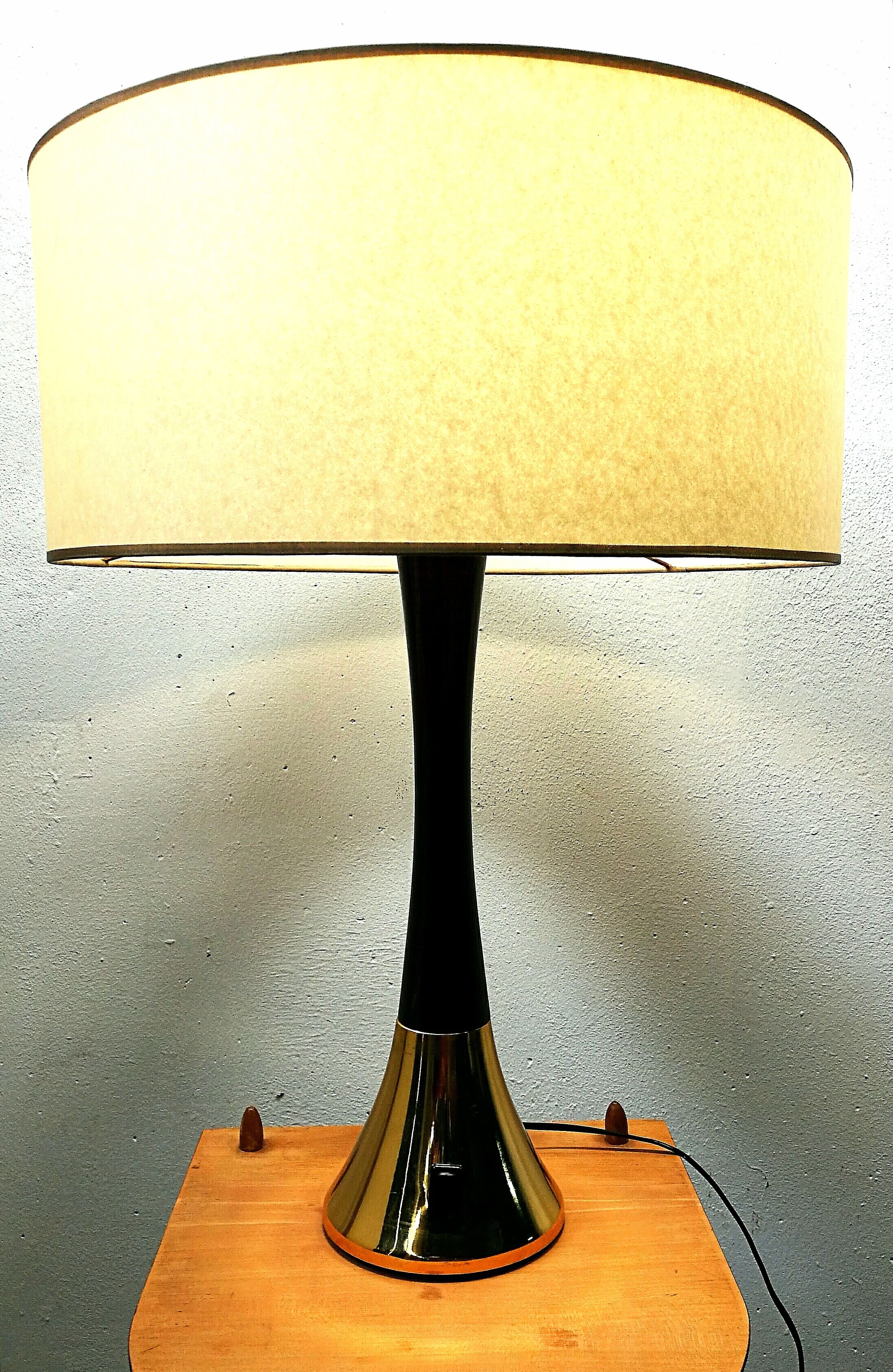 Lamp 60s dark and gilded wood