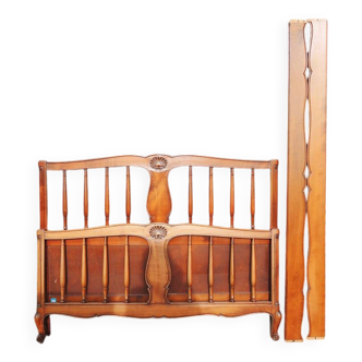 Antique Double Bed Frame in Solid Cherry Wood NF