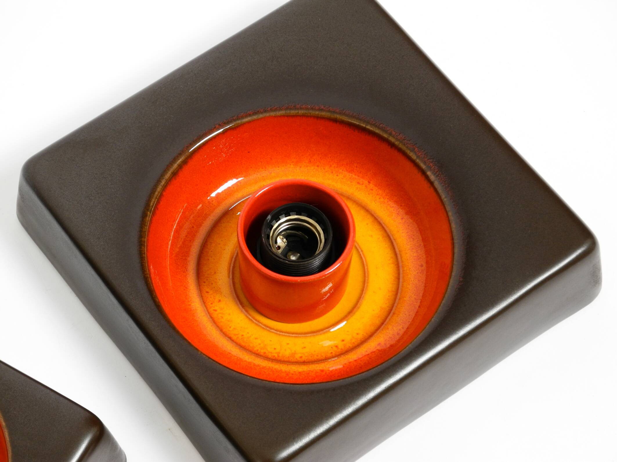 Two beautiful original 1970s Space Age ceramic wall lamps