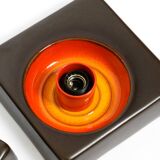 Two beautiful original 1970s Space Age ceramic wall lamps