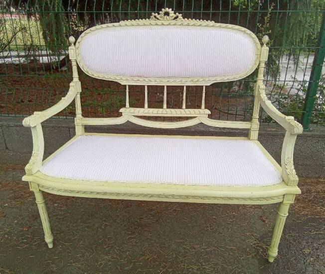 Bench and 2 Louis XVI style chairs