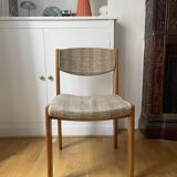 Lot of 6 vintage style Baumann wooden textile chairs.