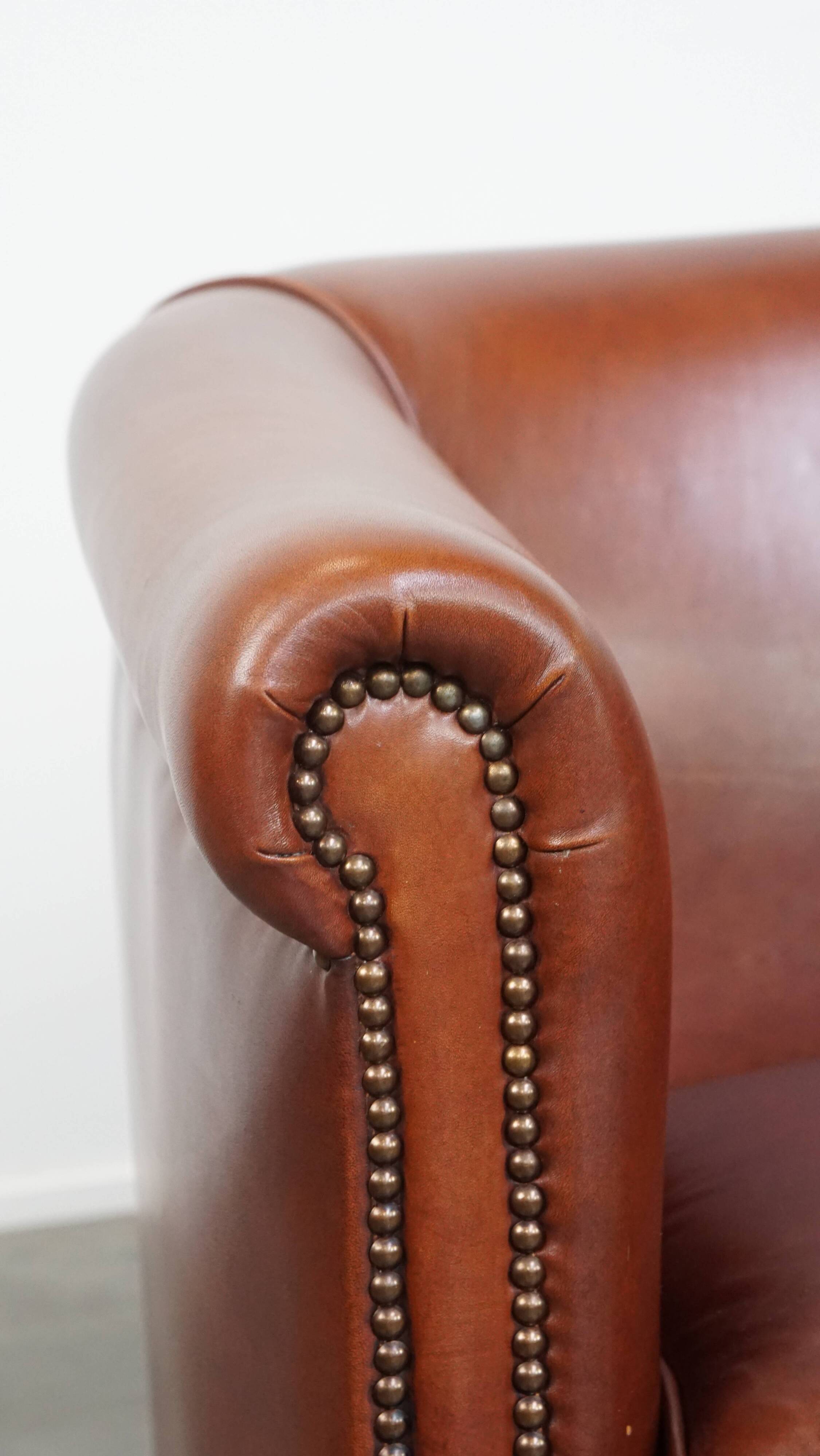 Set of 2 Club Chairs Made from Cowhide Leather