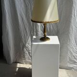 Petite lampe en laiton doré classique abat-jour crème H48