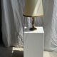 Small classic gold brass lamp with cream shade H48