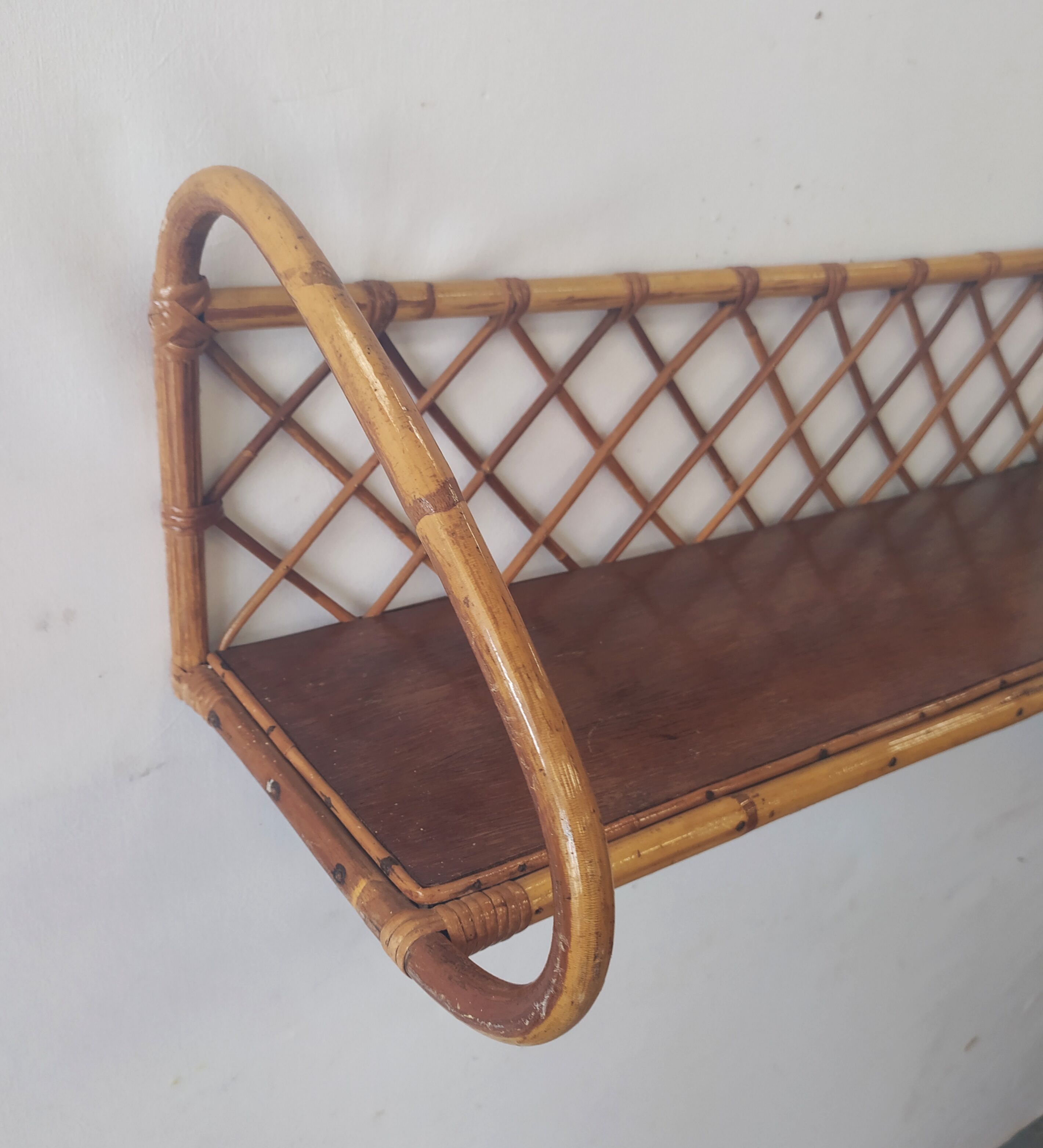 Vintage rattan shelf