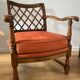 2 fauteuils vintage en bois et tissu