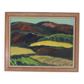 Huile sur toile suédoise « Paysage » de Kersti Flyckt