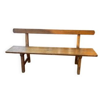 Oak bench with backrest