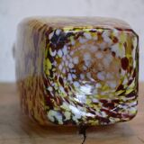 Yellow and white speckled decanter