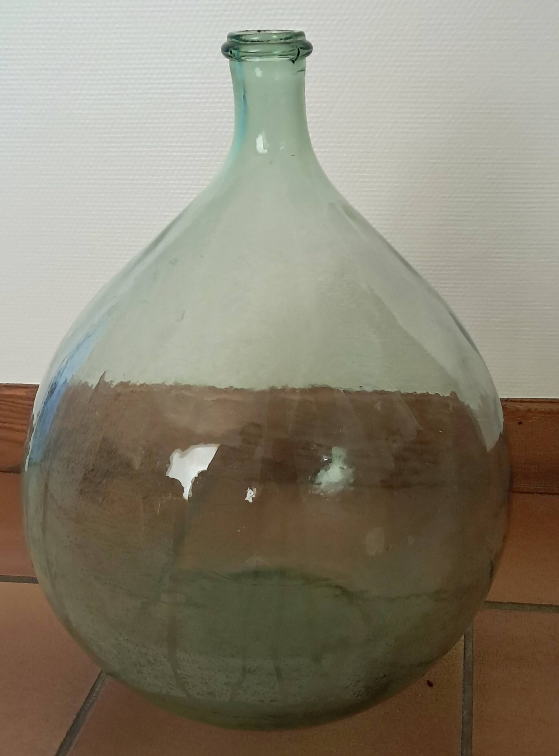 Clear glass demijohn