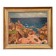 Original Swedish Oil on Panel – “Coastal motif” by Unknown Artist – Vintage & Framed – 53 × 46 cm (20.8" x 18.1")