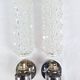 Pair of vintage Art Deco space age chrome and molded glass wall sconces