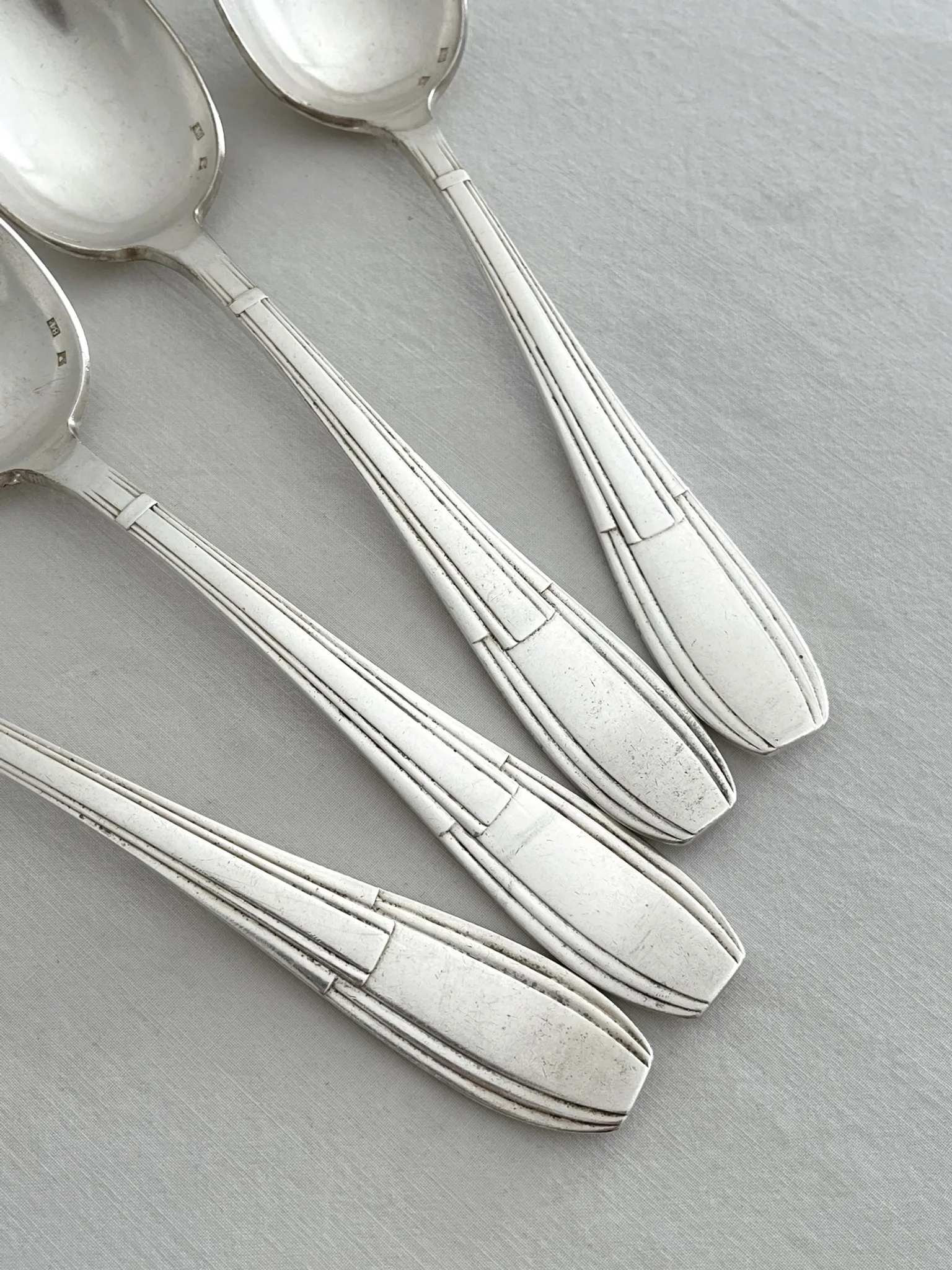 4 Art Deco silver-plated tablespoons