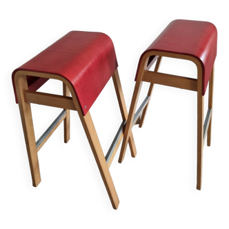 Pair of vintage Scandinavian Ehlèn Johannson stools