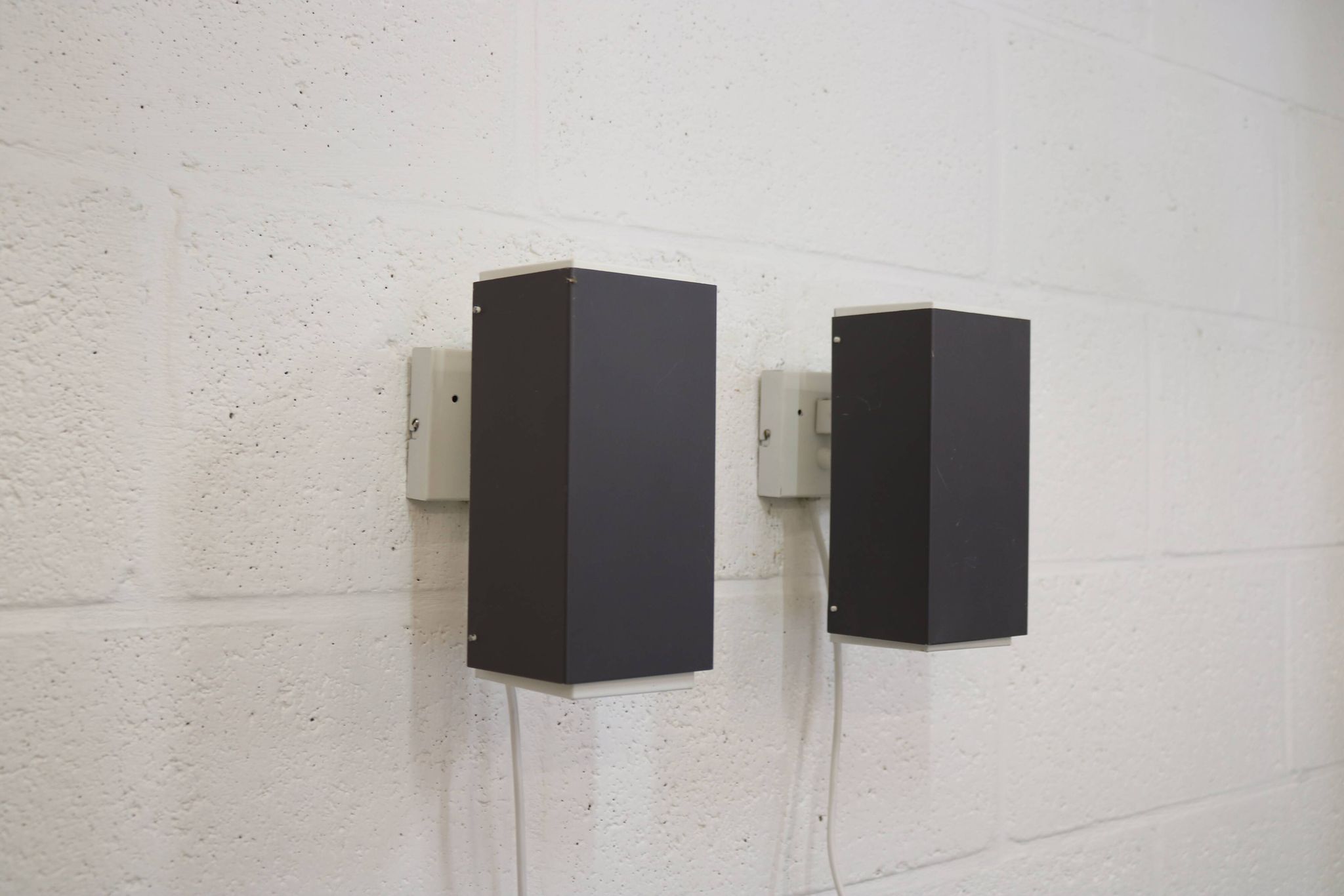 Pair of grey and white wall sconces by Preben Dahl for H. F. Belysning, 1960s