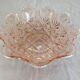 Pressed glass pink coupe with geometric decoration – mid 20th century