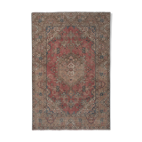 Vintage Handknotted Turkish Unusual Rug with Floral Border 4'5" X 6'4"