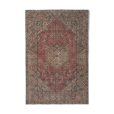 Vintage Handknotted Turkish Unusual Rug with Floral Border 4'5" X 6'4"