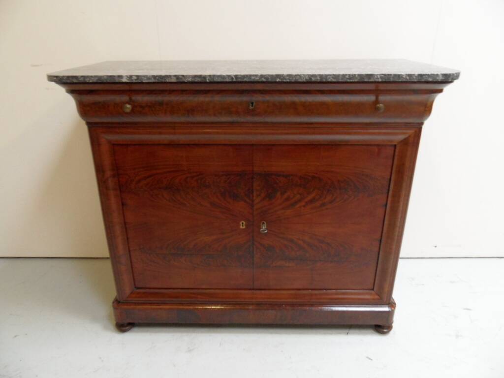 Antique mahogany sideboard with marble top