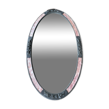 Miroir art déco rose ovale 80x47cm