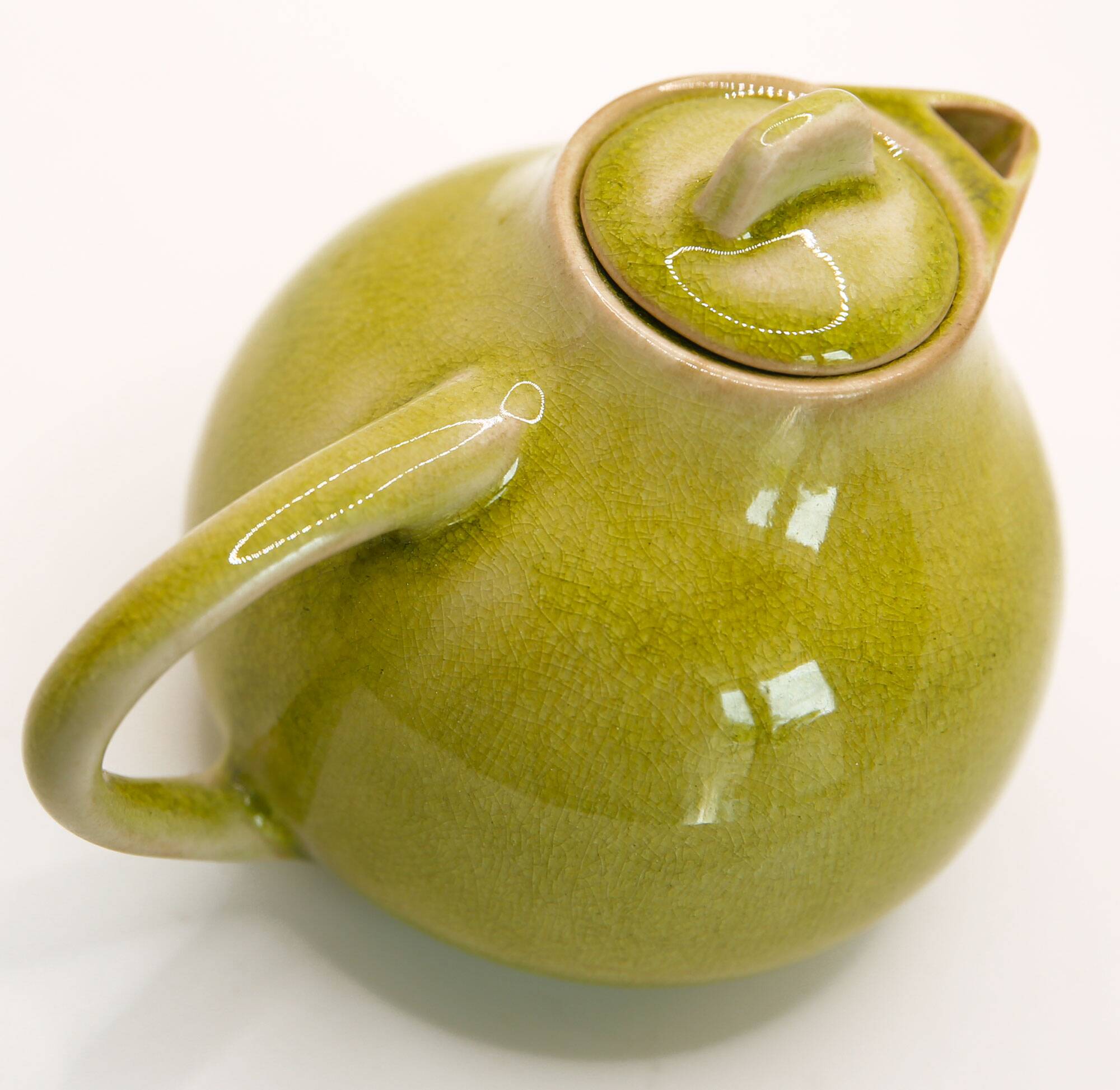 Artisanal lime green teapot Jars