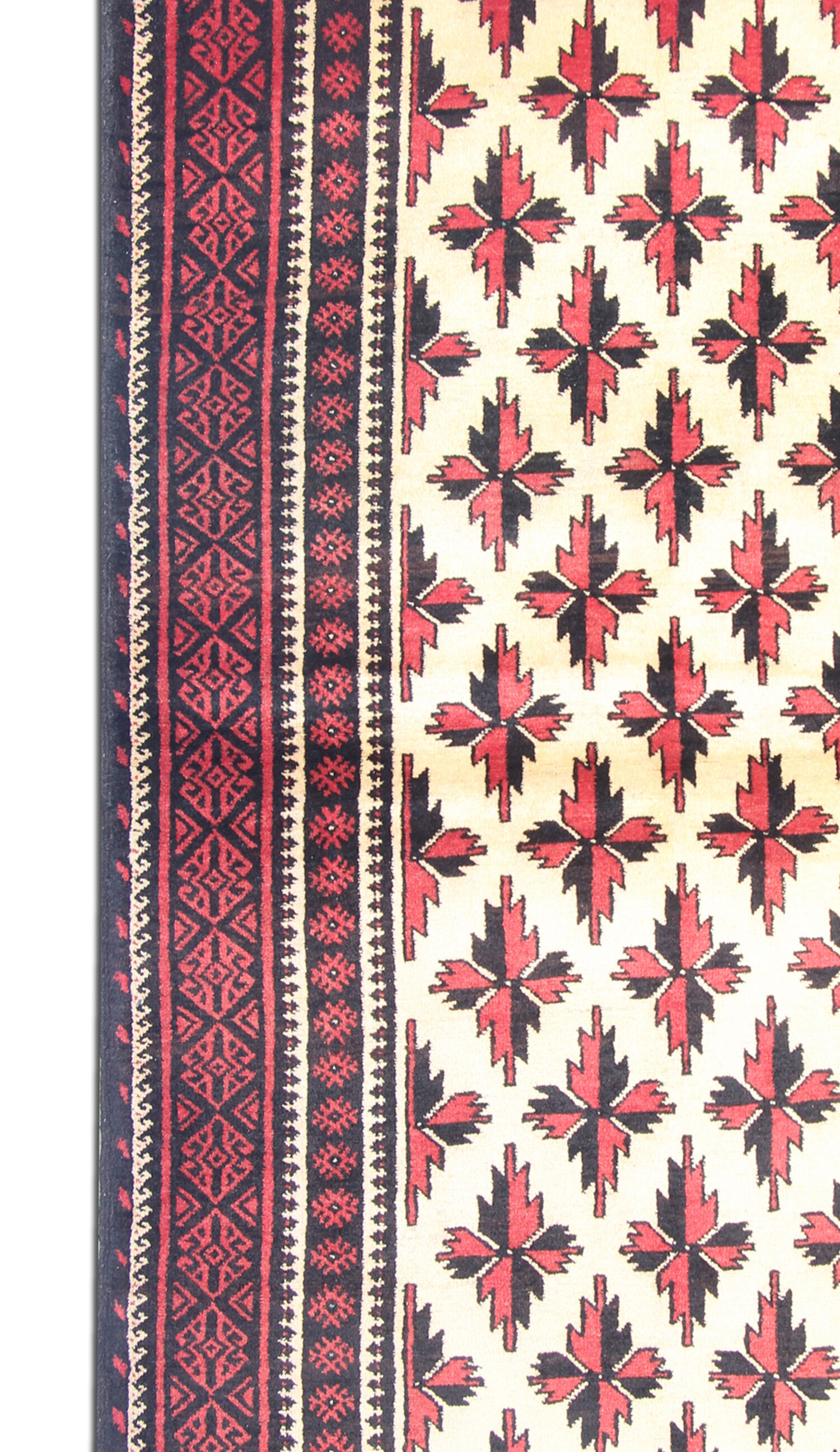 Tapis de salon en laine orientale tissée à la main - 109x211cm