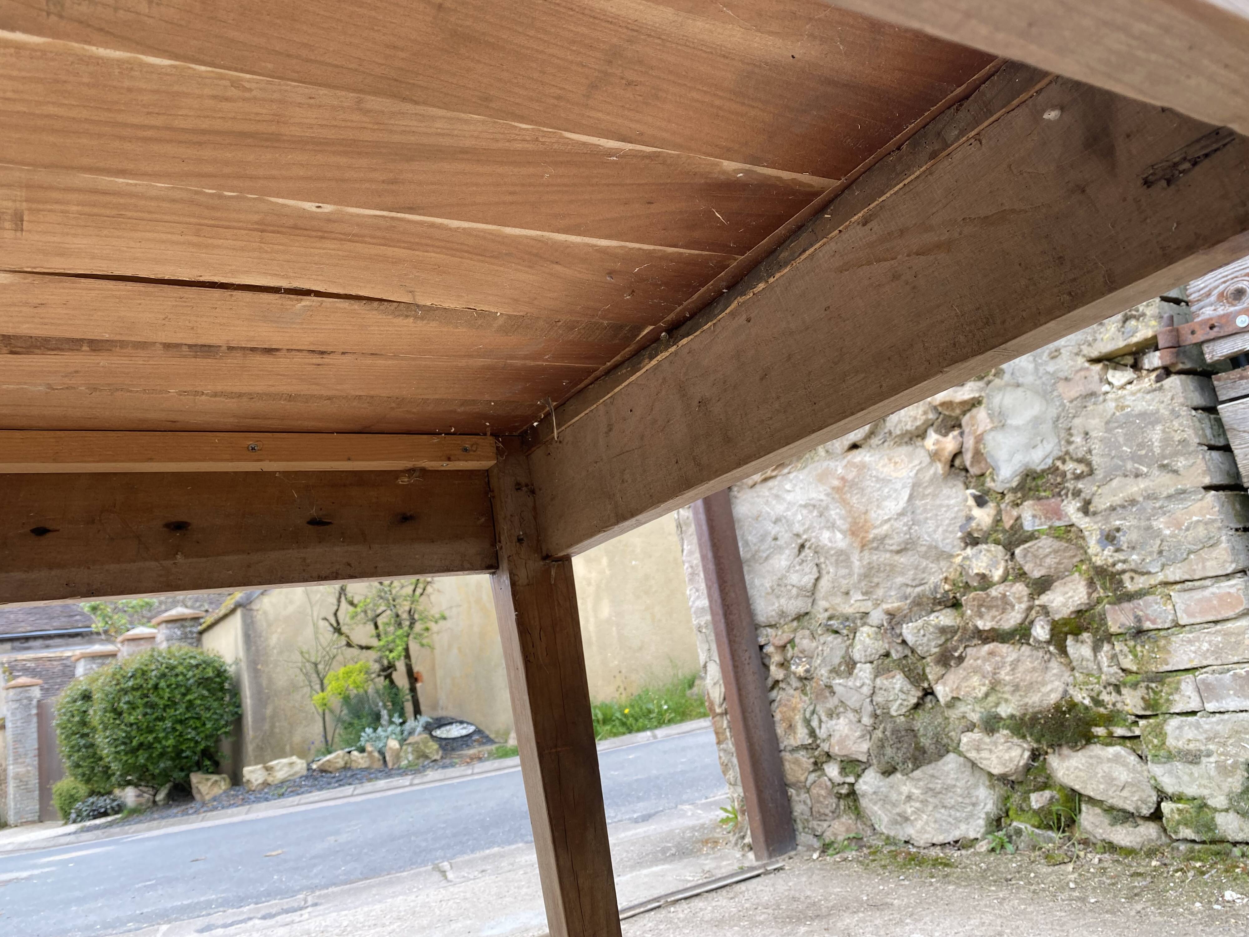 Table de ferme à repas à manger sam en bois massif 1 tiroir 1930 209x80cm