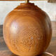 Carved solid wood lamp, vintage Art Deco 1930