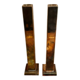 Pair of Silver-Plated Candle Holders H 29 cm - Modernist