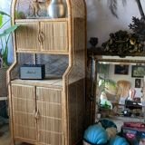 Vintage rattan bookcase