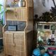 Vintage rattan bookcase