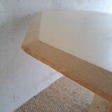 Hexagonal travertine dining table 80s