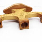 Paire de bougeoirs anthroposophiques en bois