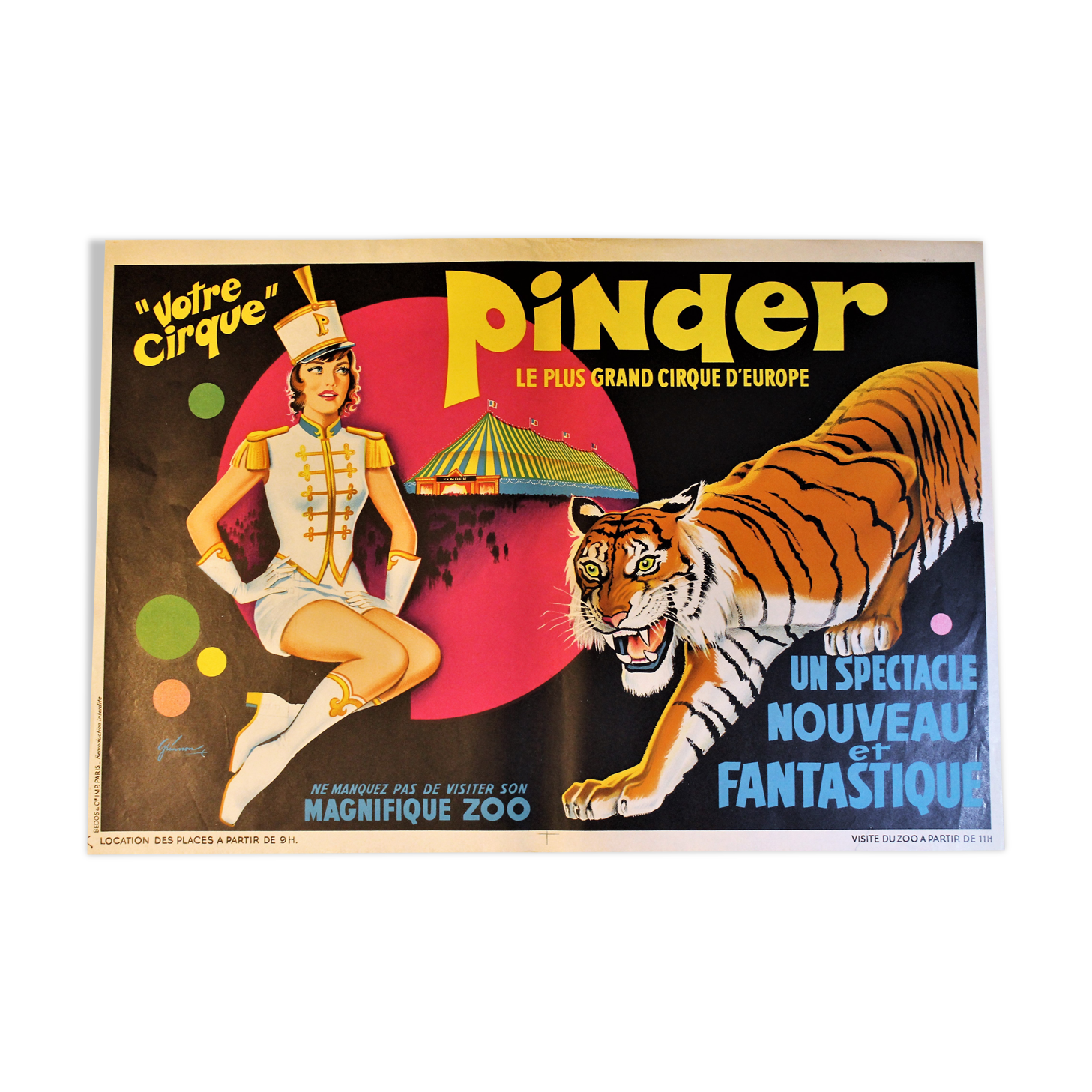 Affiche cirque Pinder 1960s