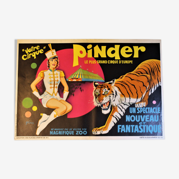 Affiche cirque Pinder 1960s