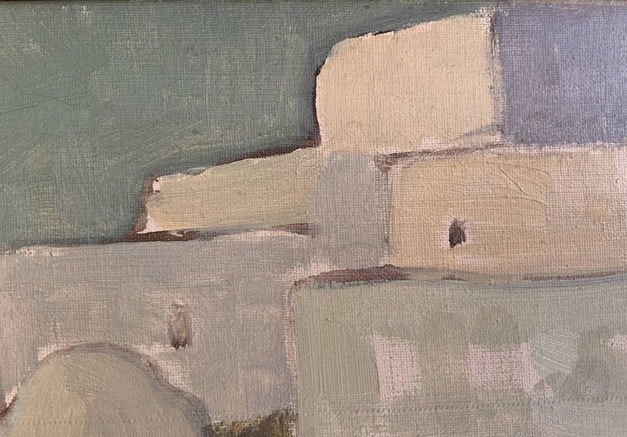 Vintage Swedish modernist oil on canvas "Ibiza" by Uno Bornemark 1953