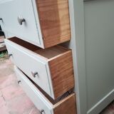Commode asymétrique vintage vert lichen