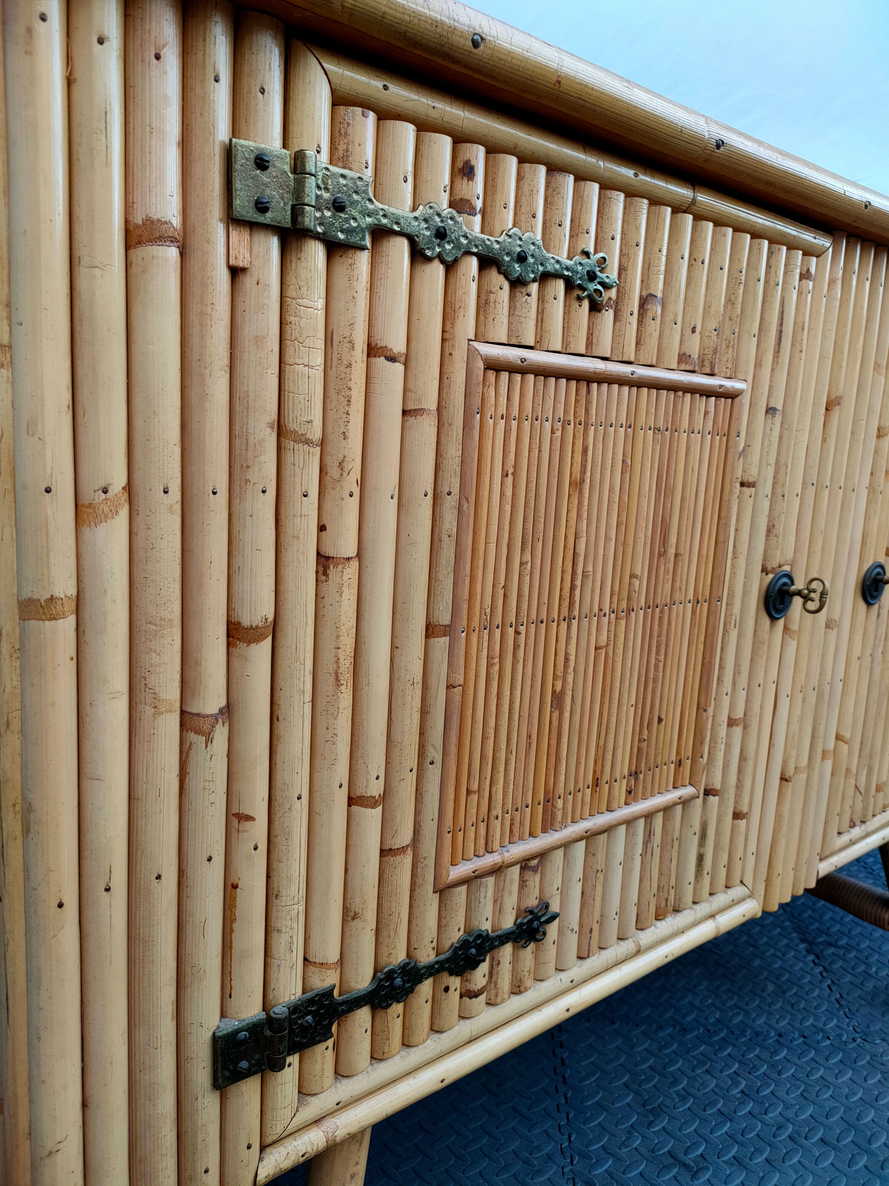 Vintage bamboo 50s enfilade French work