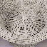 White rattan armchair and table