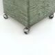 Vintage pyramid floor lamp with green glass beads , italy 1980s