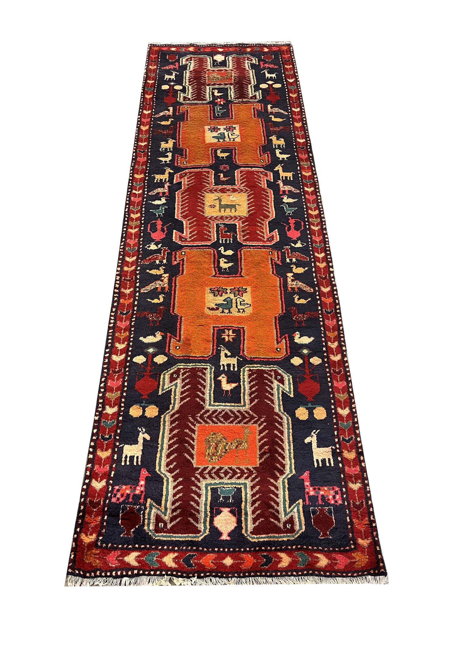 Lankaran persian runner rug handwoven traditional wool area rug - 89x285cm