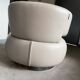 Design swivel armchair "CURL" by Roche Bobois - Light Grey Leather