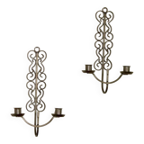 Pair of Mid Century Swedish Pewter Sconces