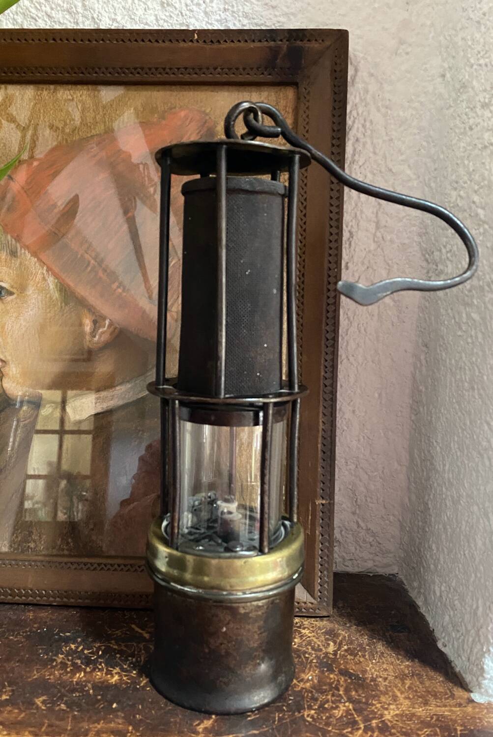 Old numbered miner's lamp