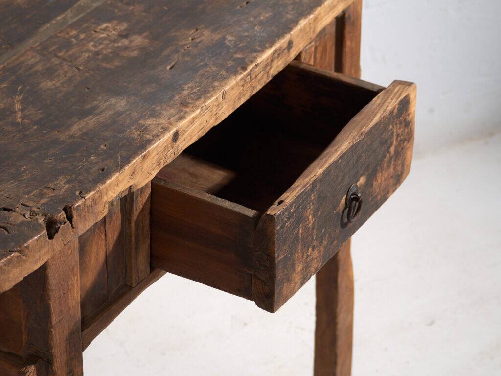 Antique solid wood table – Chinese side table with drawer – circa 1900