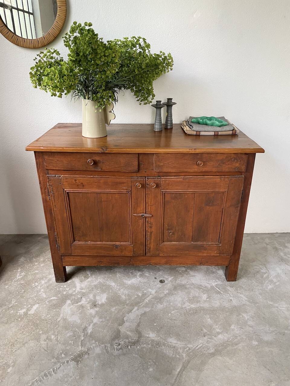 Jam cabinet, folk art furniture, oak, 19th century