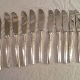 Set of 12 modern stylish silver plated table knives